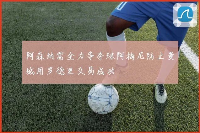 阿森纳需全力争夺琼阿梅尼防止曼城用罗德里交易成功